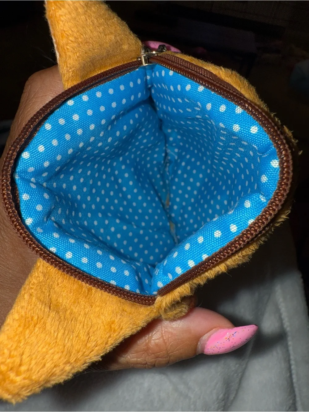 Cat Face Plush Orange Tabby coin wallet